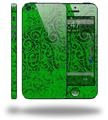 Folder Doodles Green - Decal Style Vinyl Skin (fits Apple Original iPhone 5, NOT the iPhone 5C or 5S)