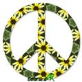 Daisies Yellow - Peace Sign Car Window Decal 6 x 6 inches