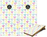 Cornhole Game Board Vinyl Skin Wrap Kit - Kearas Hearts White fits 24x48 game boards (GAMEBOARDS NOT INCLUDED)