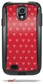 Hearts Red On White - Decal Style Vinyl Skin fits Otterbox Commuter Case for Samsung Galaxy S4 (CASE SOLD SEPARATELY)