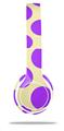 Skin Decal Wrap compatible with Beats Solo 2 WIRED Headphones Kearas Polka Dots Purple On Cream (HEADPHONES NOT INCLUDED)