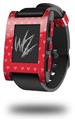 Hearts Red On White - Decal Style Skin fits original Pebble Smart Watch (WATCH SOLD SEPARATELY)