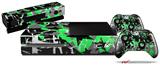 SceneKid Green - Holiday Bundle Decal Style Skin fits XBOX One Console Original, Kinect and 2 Controllers (XBOX SYSTEM NOT INCLUDED)