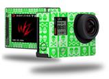 Skull And Crossbones Pattern Green - Decal Style Skin fits GoPro Hero 4 Silver Camera (GOPRO SOLD SEPARATELY)