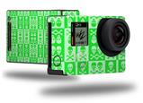 Skull And Crossbones Pattern Green - Decal Style Skin fits GoPro Hero 4 Black Camera (GOPRO SOLD SEPARATELY)