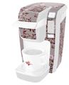 Decal Style Vinyl Skin compatible with Keurig K10 / K15 Mini Plus Coffee Makers Victorian Design Red (KEURIG NOT INCLUDED)