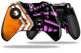 Black Waves Orange Hot Pink - Decal Style Skin fits Microsoft XBOX One ELITE Wireless Controller