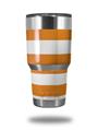 Skin Decal Wrap for Yeti Tumbler Rambler 30 oz Psycho Stripes Orange and White (TUMBLER NOT INCLUDED)