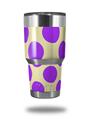Skin Decal Wrap for Yeti Tumbler Rambler 30 oz Kearas Polka Dots Purple On Cream (TUMBLER NOT INCLUDED)