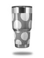 Skin Decal Wrap for Yeti Tumbler Rambler 30 oz Kearas Polka Dots Whtie On Gray (TUMBLER NOT INCLUDED)