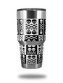 Skin Decal Wrap for Yeti Tumbler Rambler 30 oz Skull And Crossbones Pattern Bw (TUMBLER NOT INCLUDED)