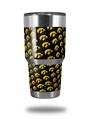 Skin Decal Wrap for Yeti Tumbler Rambler 30 oz Iowa Hawkeyes Tigerhawk Tiled 06 Gold on Black (TUMBLER NOT INCLUDED)