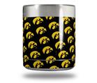 Skin Decal Wrap for Yeti Rambler Lowball - Iowa Hawkeyes Tigerhawk Tiled 06 Gold on Black