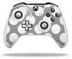 WraptorSkinz Decal Skin Wrap Set works with 2016 and newer XBOX One S / X Controller Kearas Polka Dots Whtie On Gray (CONTROLLER NOT INCLUDED)