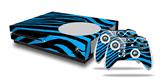WraptorSkinz Decal Skin Wrap Set works with 2016 and newer XBOX One S Console and 2 Controllers Zebra Blue