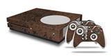 WraptorSkinz Decal Skin Wrap Set works with 2016 and newer XBOX One S Console and 2 Controllers Folder Doodles Chocolate Brown