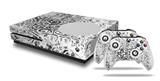 WraptorSkinz Decal Skin Wrap Set works with 2016 and newer XBOX One S Console and 2 Controllers Folder Doodles White