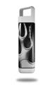 Skin Decal Wrap for Clean Bottle Square Titan Plastic 25oz Metal Flames Chrome (BOTTLE NOT INCLUDED)
