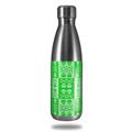 Skin Decal Wrap for RTIC Water Bottle 17oz Skull And Crossbones Pattern Green (BOTTLE NOT INCLUDED)