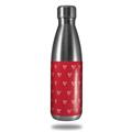 Skin Decal Wrap for RTIC Water Bottle 17oz Hearts Red On White (BOTTLE NOT INCLUDED)