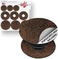 Decal Style Vinyl Skin Wrap 3 Pack for PopSockets Folder Doodles Chocolate Brown (POPSOCKET NOT INCLUDED)