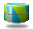 Skin Decal Wrap for Google WiFi Original Two Tone Waves Neon Green Teal (GOOGLE WIFI NOT INCLUDED)
