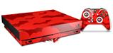 Skin Wrap for XBOX One X Console and Controller Deathrock Bats Red