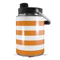 Skin Decal Wrap for Yeti Half Gallon Jug Psycho Stripes Orange and White - JUG NOT INCLUDED by WraptorSkinz