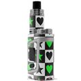 Skin Decal Wrap for Smok AL85 Alien Baby Hearts And Stars Green VAPE NOT INCLUDED