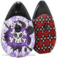 Skin Decal Wrap 2 Pack compatible with Suorin Drop Cartoon Skull Purple VAPE NOT INCLUDED