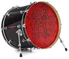 Vinyl Decal Skin Wrap for 20" Bass Kick Drum Head Folder Doodles Red - DRUM HEAD NOT INCLUDED