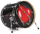 Decal Skin works with most 24" Bass Kick Drum Heads Barbwire Heart Red - DRUM HEAD NOT INCLUDED