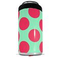 WraptorSkinz Skin Decal Wrap compatible with Yeti 16oz Tall Colster Can Cooler Insulator Kearas Polka Dots Pink And Blue (COOLER NOT INCLUDED)