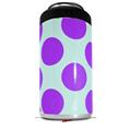 WraptorSkinz Skin Decal Wrap compatible with Yeti 16oz Tall Colster Can Cooler Insulator Kearas Polka Dots Purple And Blue (COOLER NOT INCLUDED)