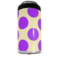 WraptorSkinz Skin Decal Wrap compatible with Yeti 16oz Tall Colster Can Cooler Insulator Kearas Polka Dots Purple On Cream (COOLER NOT INCLUDED)