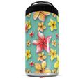 WraptorSkinz Skin Decal Wrap compatible with Yeti 16oz Tall Colster Can Cooler Insulator Beach Flowers Seafoam Green (COOLER NOT INCLUDED)