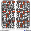 iPhone 4 Decal Style Vinyl Skin - Locknodes 04 Red (DOES NOT fit newer iPhone 4S)