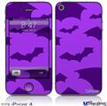 iPhone 4 Decal Style Vinyl Skin - Deathrock Bats Purple (DOES NOT fit newer iPhone 4S)