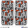 iPhone 4S Decal Style Vinyl Skin - Locknodes 04 Red