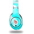WraptorSkinz Skin Decal Wrap compatible with Beats Studio (Original) Headphones Bokeh Squared Neon Teal Skin Only (HEADPHONES NOT INCLUDED)