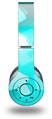 WraptorSkinz Skin Decal Wrap compatible with Beats Wireless (Original) Headphones Bokeh Squared Neon Teal Skin Only (HEADPHONES NOT INCLUDED)
