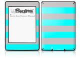 Psycho Stripes Neon Teal and Gray - Decal Style Skin fits Amazon Kindle Paperwhite (Original)